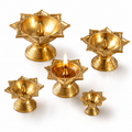 Brass Diya Set of 5 – Pure Pital Deepak | Daily Pooja & Aarti